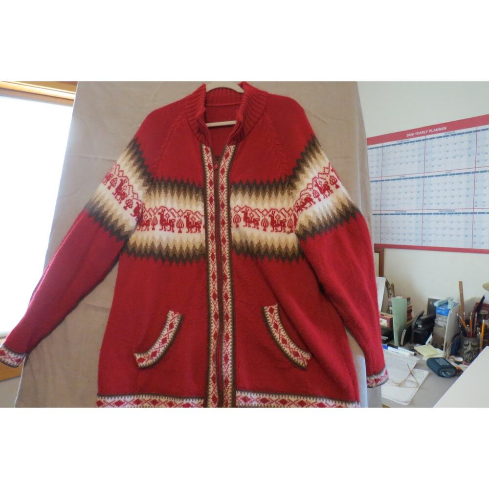 Ecuadorian Alpaca Wool Blend Sweater 2X Artisan Boho Cozy Ethnic